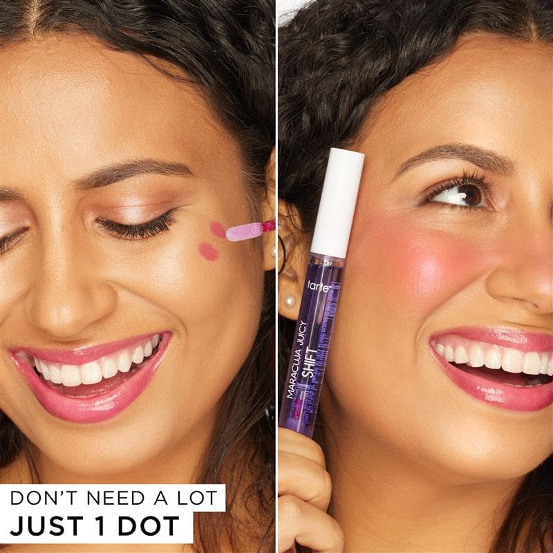 Tarte Maracuja Juicy Lip & Cheek Shift - pH-Powered Gloss Balm with Vitamin E & Hyaluronic Acid | Vegan, Moisturizing Tint