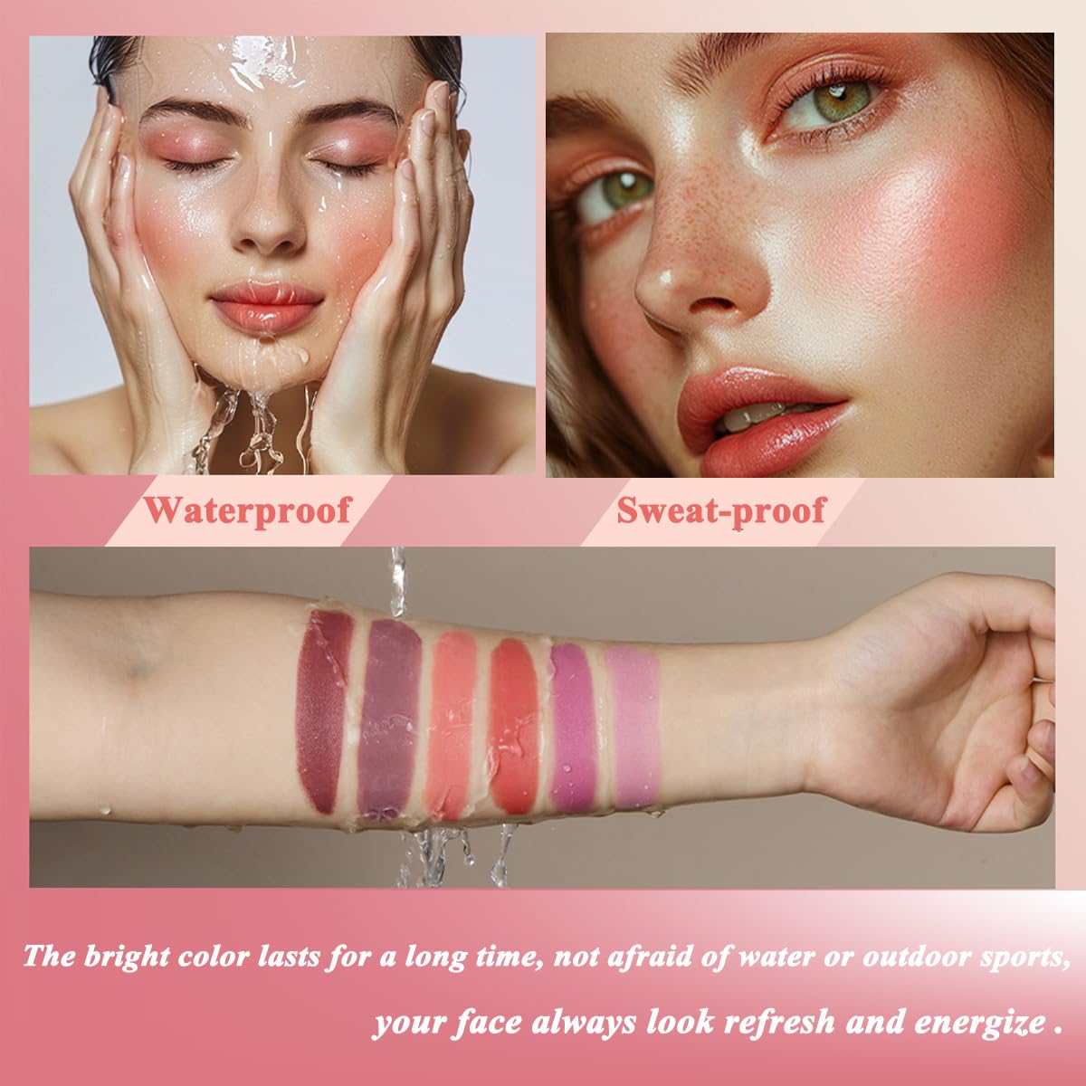Cream Blush Stick - Natural Matte Finish Hydrating Makeup | #6 Bronze Glow, Lightweight & Blendable