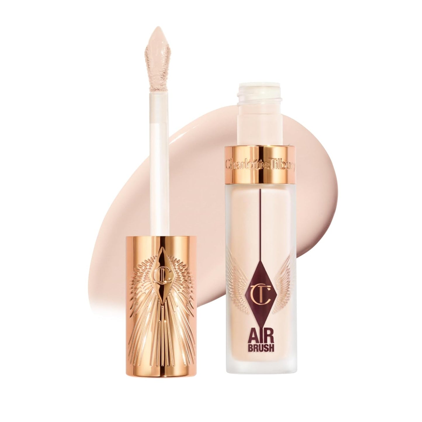 Charlotte Tilbury AIRbrush Flawless Blur Concealer - Longwear, Hydrating, Full Coverage for Dark Circles & Blemishes | Natural Matte Finish