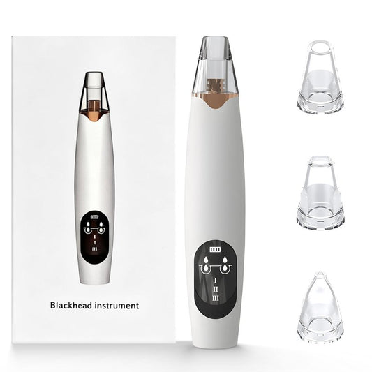 Gacavks Blackhead Remover Pore Vacuum, Electric Facial Pore Extractor with Silicone Probes & Vibration Tech, 3 Suction Levels Pore Cleaner for Facial Cleansing, USB Rechargeable (White)