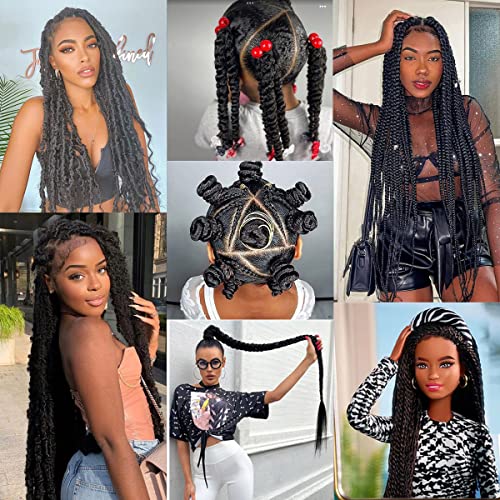 COOKOO 5 Roll 1B# Brazilian Wool Hair for Senegalese Twist Jumbo Braids Faux Locs 70g/Roll