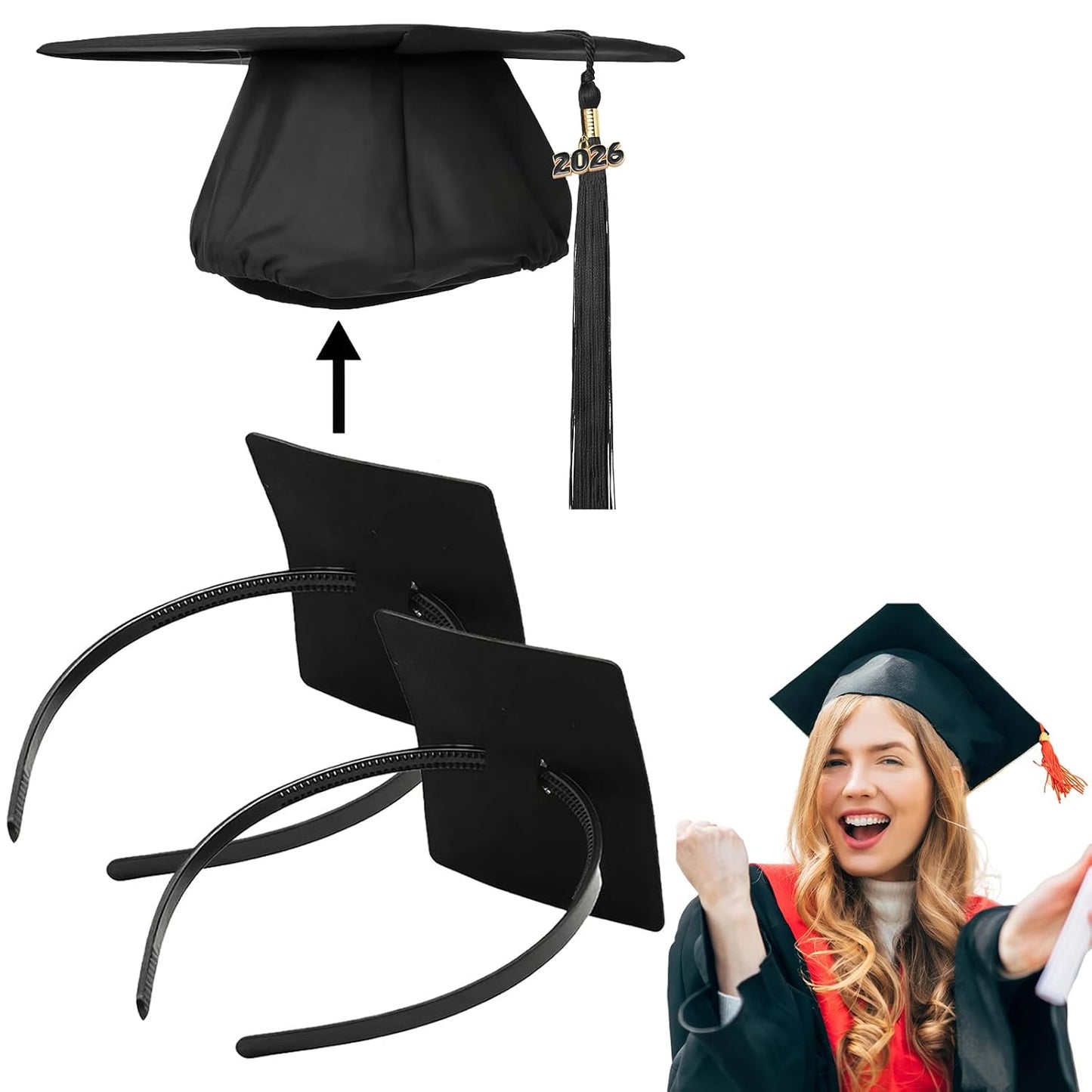 Graduation Cap Headband - Anti-Fall Hairband for Women | Perfect Hat Accessory for Graduates