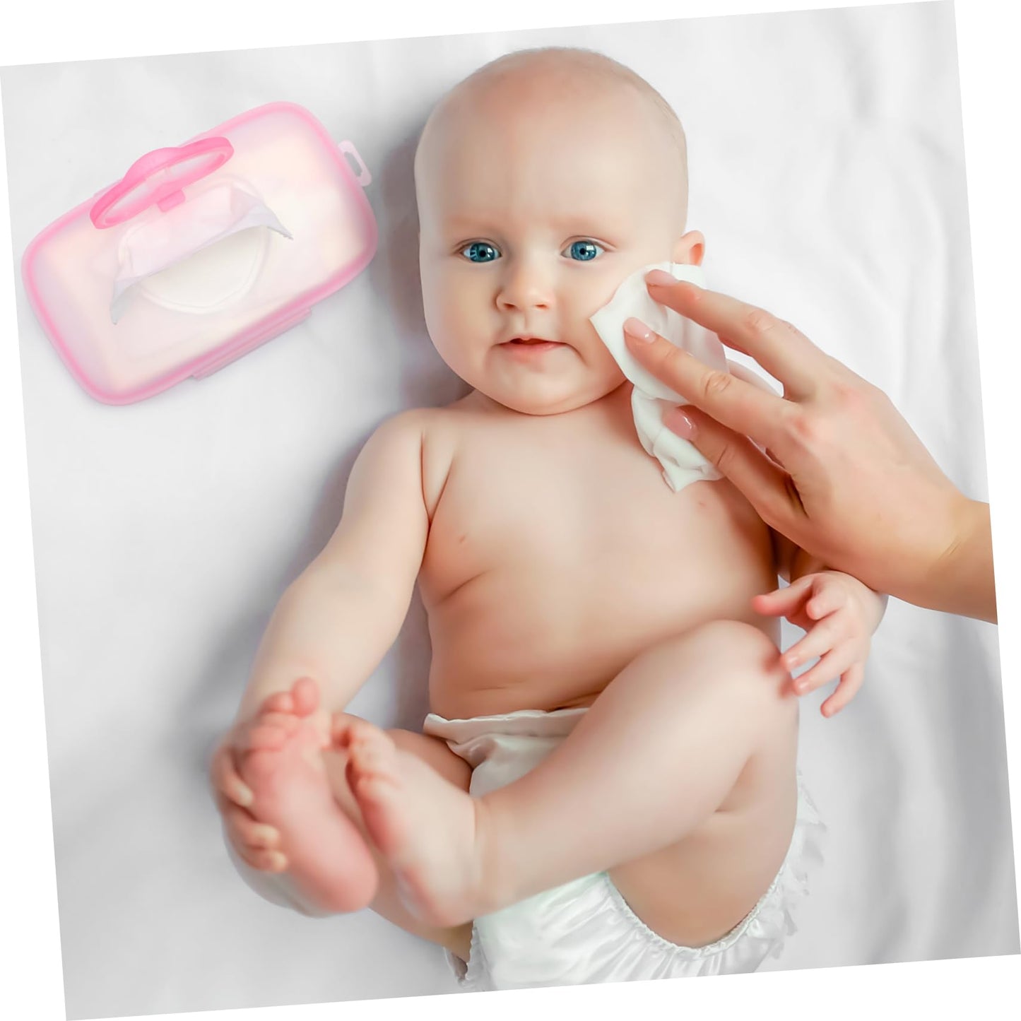 Healeved Baby Wipes Dispenser: On- The- Go Wipes Dispenser Travel Wipes Case Baby Wipe Holder Outdoor Stroller Wet Wipes Box Portable Refillable Wipes Container Pink