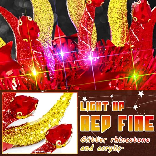 LED Flame Headband for Raves Halloween Festivals Fire Costume Accessories