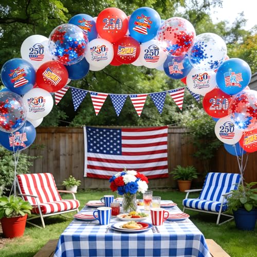 32-Pack 4th of July Balloons - USA Patriotic Decorations
