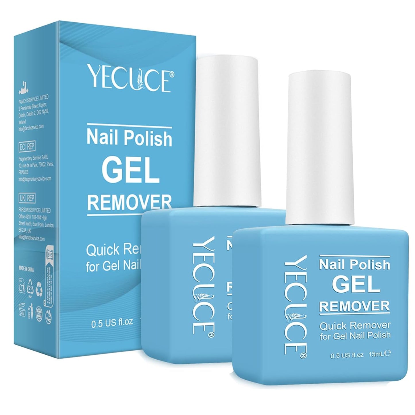 Gel Nail Polish Remover - Soak-Off Formula for Quick & Easy Removal | 15ml, 2-Pack