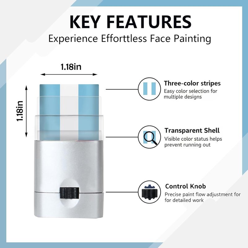 Patriotic Face Paint Sticks - Argentina Flag Colors | White & Light Blue Makeup for Sports Fans