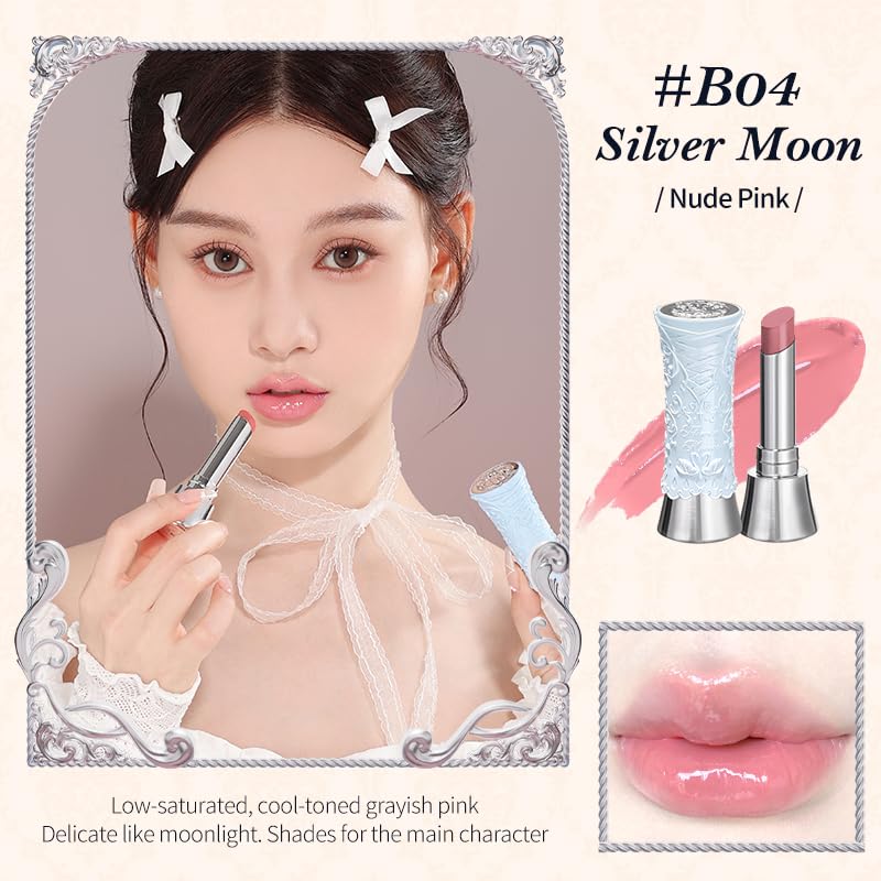 Little Angel Cream Blush & Swan Ballet Lip Gloss Set - Buildable, Blendable Makeup | Blush 04 Rose Ashes & Lipstick B04 Silver Moon