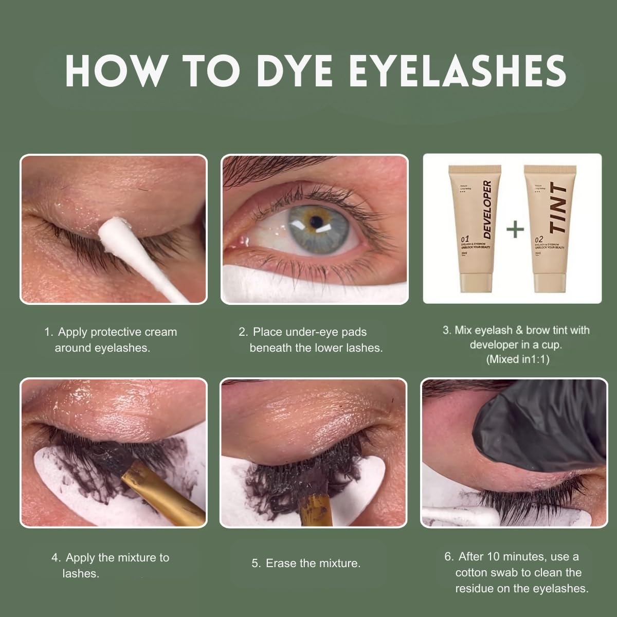 Black Lash & Brow Color Kit - Instant, Long-Lasting Eyelash & Eyebrow Coloring for Salon & DIY Home Use