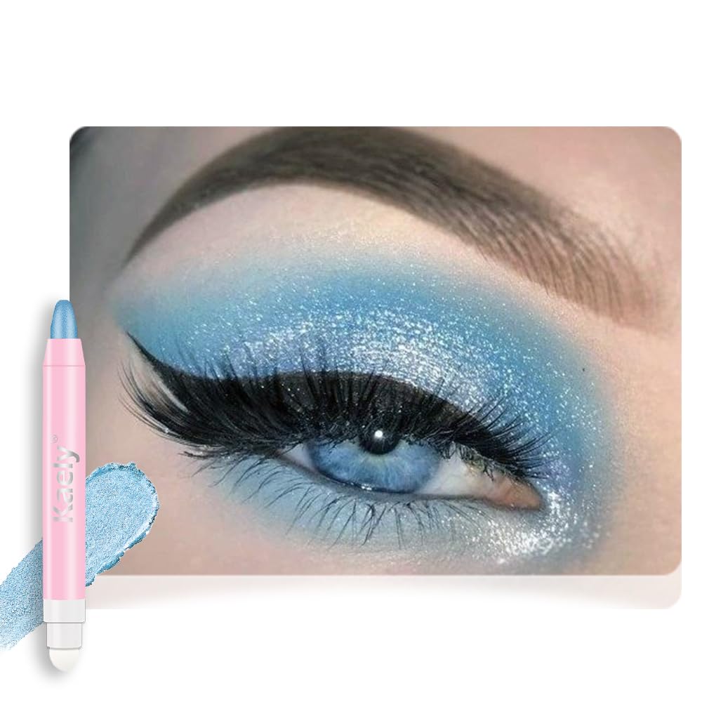 Monochrome Cream Glitter Eye Shadow Stick Palette - 2-in-1 Waterproof Eyeshadow & Eyeliner Pencil for Mature Women | Vegan & Cruelty-Free | 06 Shimmer Dark Brown