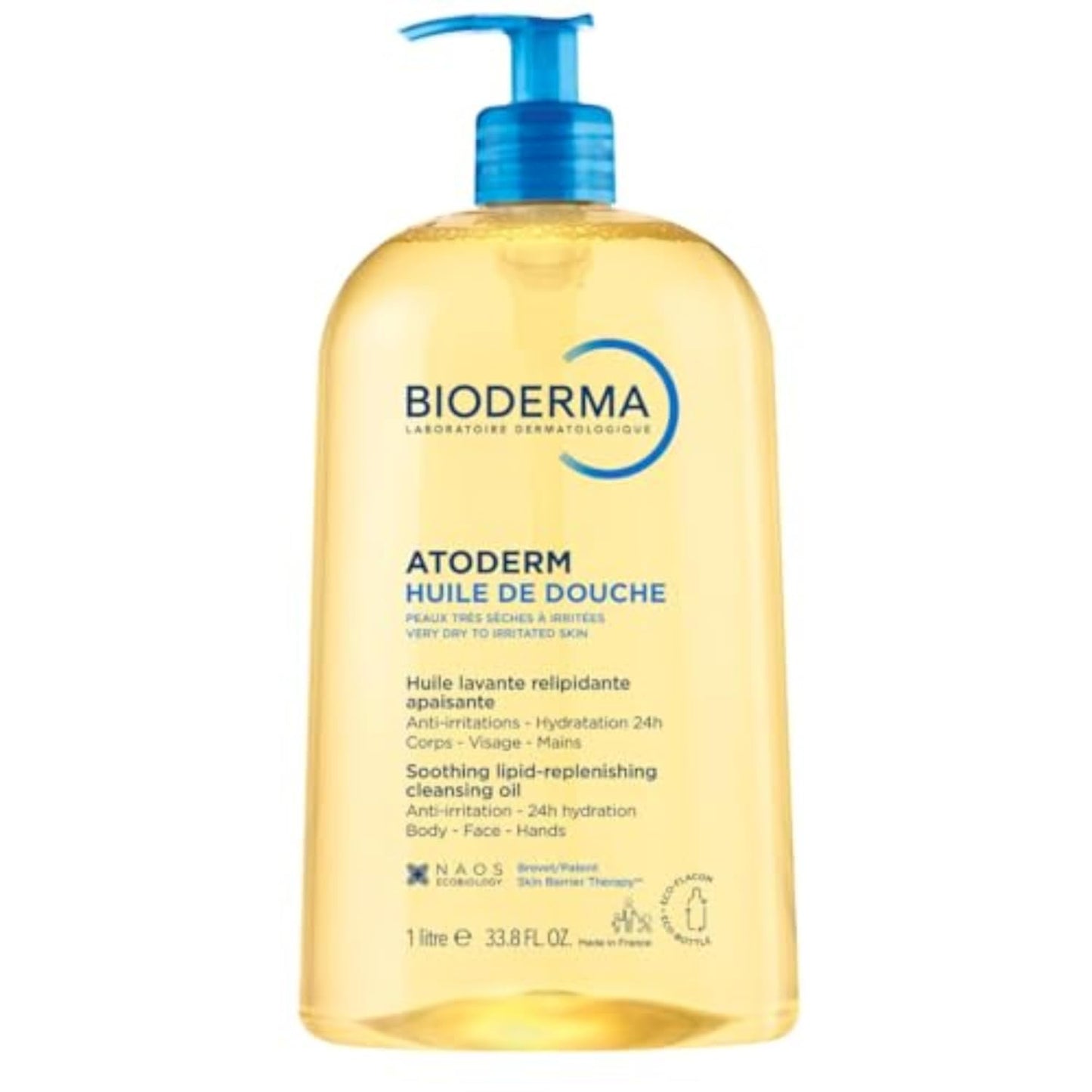 Bioderma Atoderm Shower Oil - Nourishing Cleansing Oil for Dry & Sensitive Skin | Family Size 16.7 oz