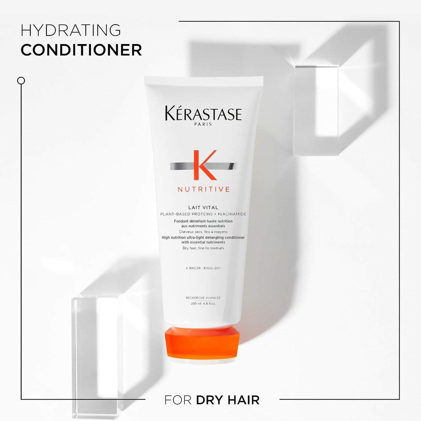 Kerastase Nutritive Bain Satin Shampoo & Lait Vital Conditioner Set - Hydrating Duo for Fine to Medium Dry Hair | Plant-Based Proteins & Niacinamide