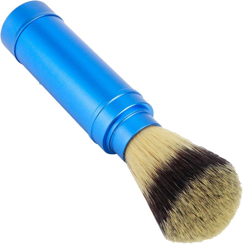 Travel Aluminum Shaving Brush- Soft Synthetic Luxury Shave Brush, Facial Cleaning Grooming Bathroom Tool for Shaving Razor,Safety Razor, Double Edge Razor, Straight Razor