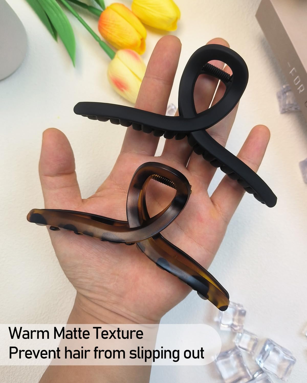 Extra Large Claw Clips - 5 Inch Jumbo No Slip Hair Clips for Thick Long Curly Hair | 2 Pack