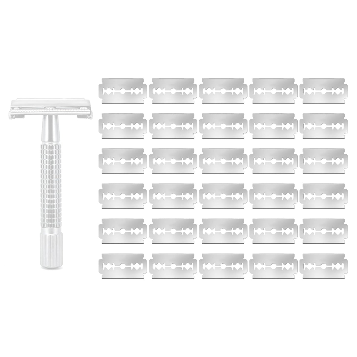 Double Edge Safety Razor Blades for Van Der Hagen, 30× Replacement Razor Blades Refills, Stainless Steel Razors Blade Refills, for Men's Safety and Straight Razors, Precise and Clean Shave, Only Blade