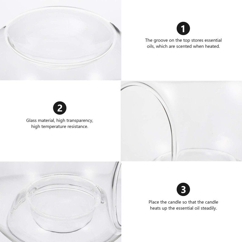 Uonlytech Clear Glass Tealight Holder Essential Oil Burner Wax Candle Tart Burner Warmer Diffuser Aroma Candle Warmers Decoration
