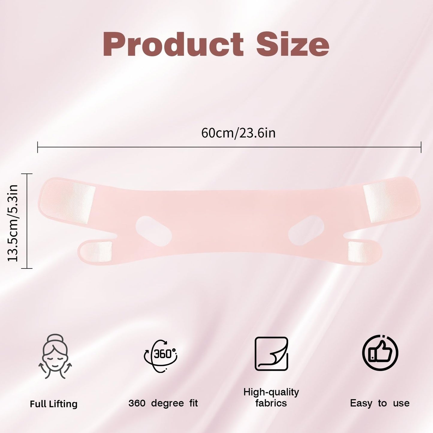 Juskaa Chin Strap for Sleeping,Adjustable Chin Strap,Jaw Strap,Jawline Shaper,V Line Lifting Mask,Pink,M