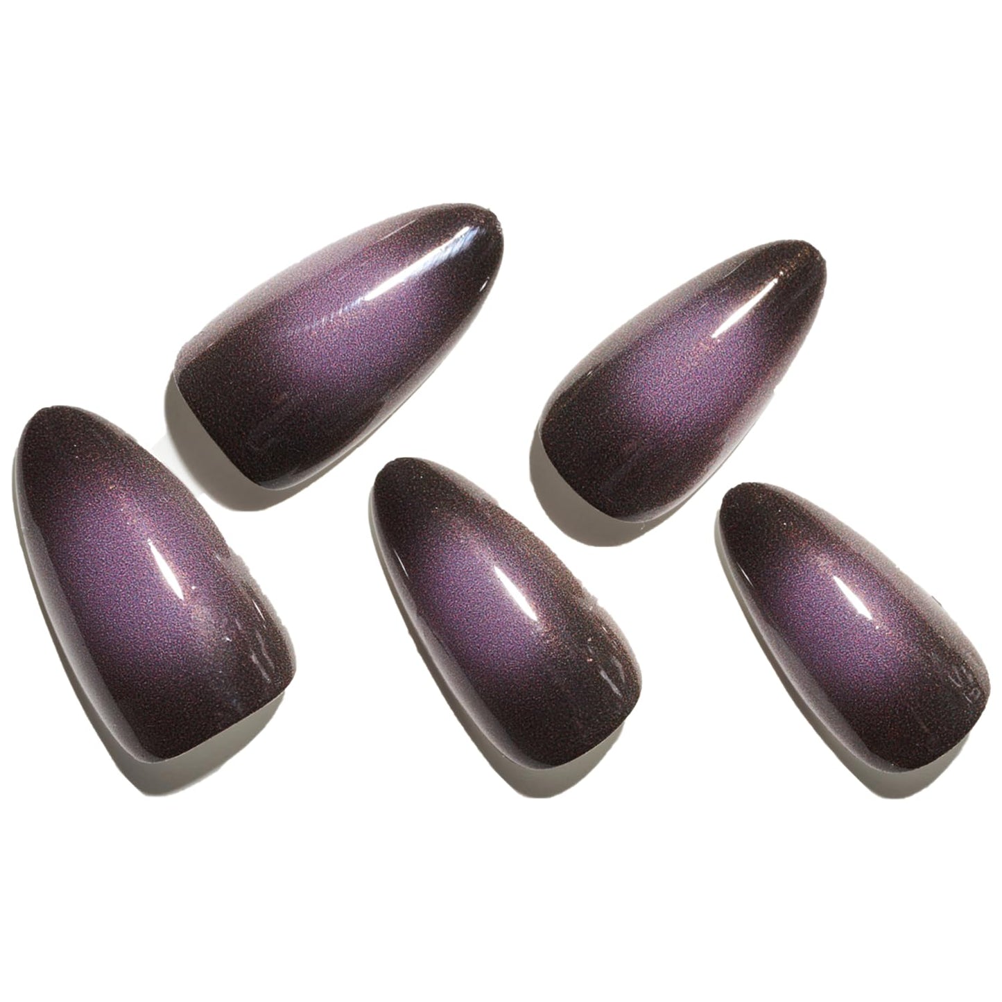 Glamermaid Black Pink Ombre Press-On Nails - Medium Almond Stiletto | Reusable Acrylic Nail Tips for Women