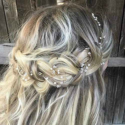 Rose Gold Baby's Breath Hair Vine - Bridal Hairpiece & Accessories