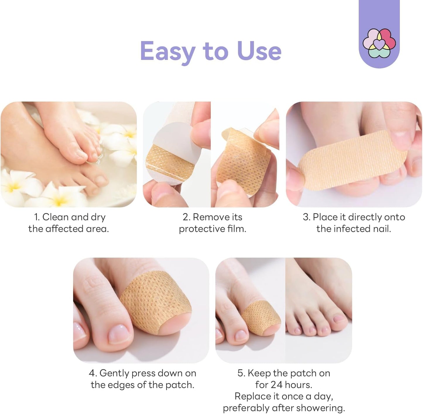 SAVILAND Fungal Nail Patches - 32 PCS Extra Strength Toenail Treatment | 8H Overnight Repair for Damaged Nails