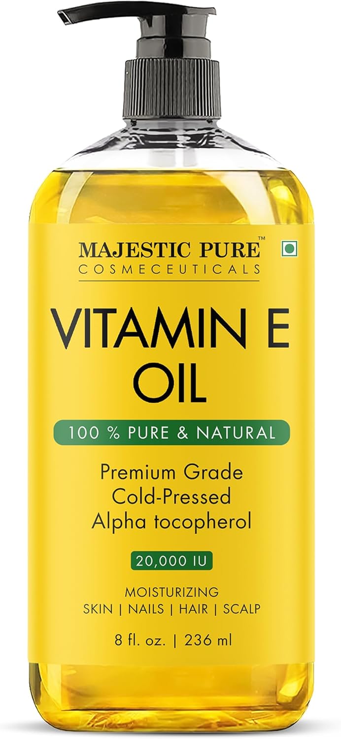 Natural Hair Growth Oil - 100% Pure Cold Pressed Argan & Vitamin E Oil for Eyelashes, Eyebrows, Skin, & Nails | 8 Fl Oz
