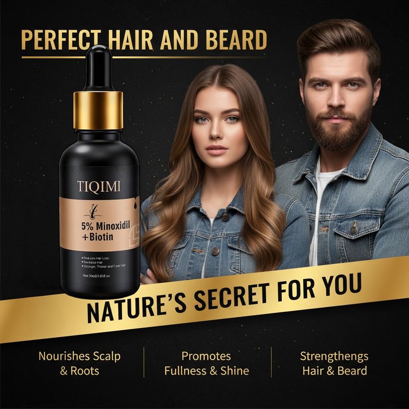 Minoxidil Hair Regrowth Treatment Foam - 5% Formula with Biotin & Rosemary Oil for Thicker, Fuller Hair | Unisex