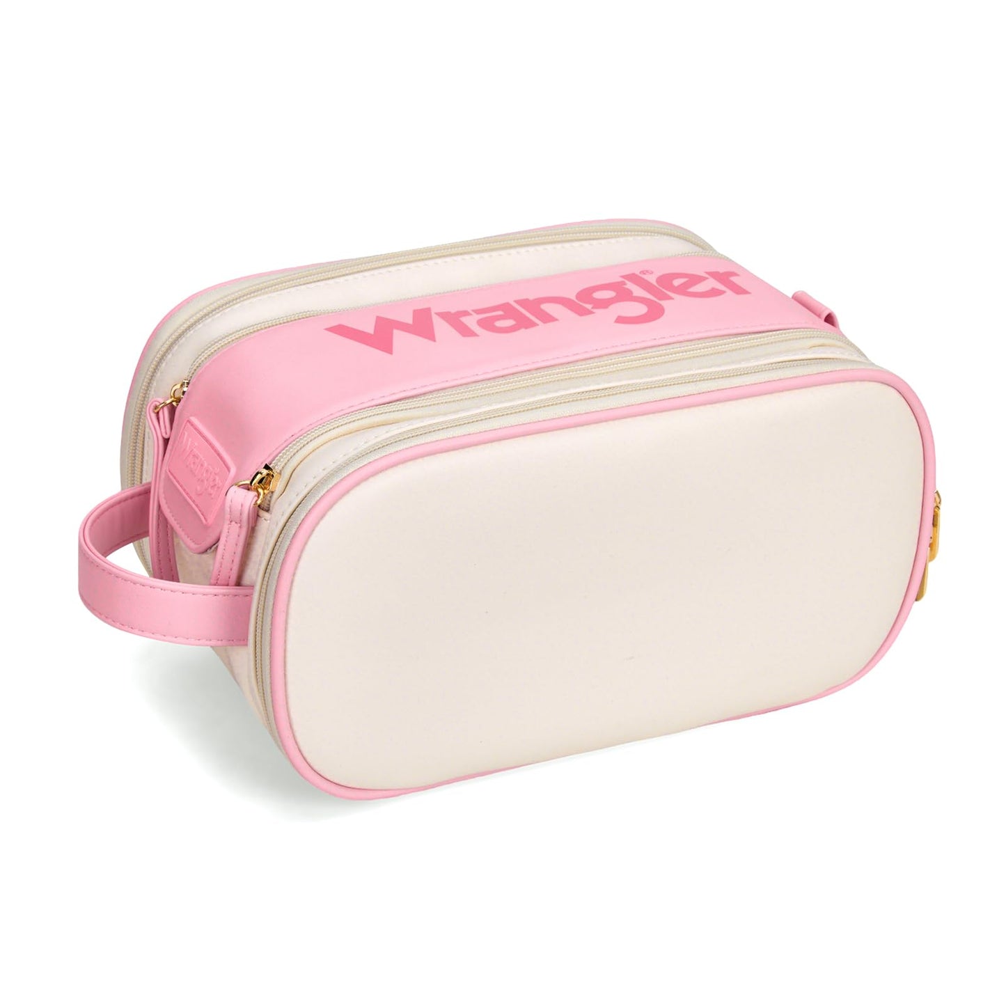 Montana West X Wrangler Large Makeup Bag Travel Toiletry Bag Portable Cosmetic Bag Make Up Organizer with Divider and Handle for Women WG393-9002BG-PK