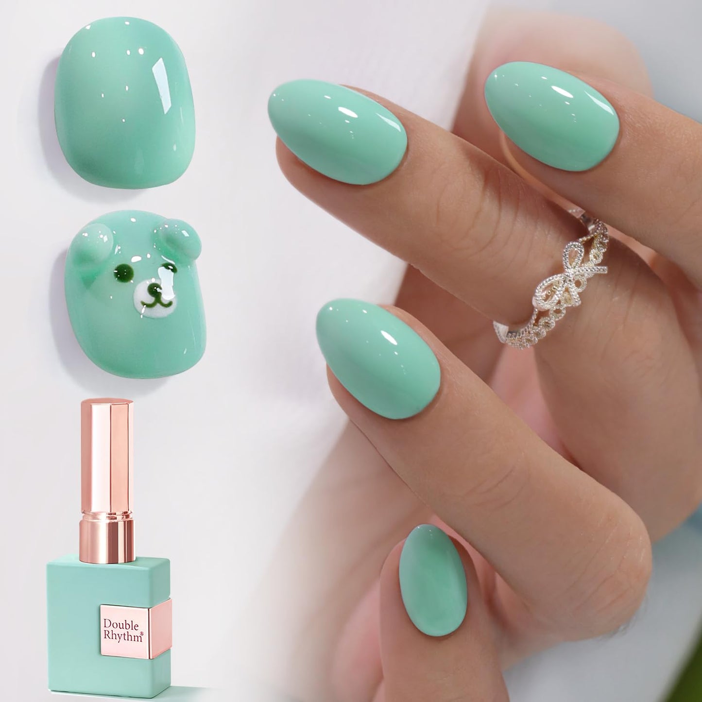 Gel Nail Polish - Double Rhythm 15ML Pearl White Soak Off for Art Manicure | DIY at Home