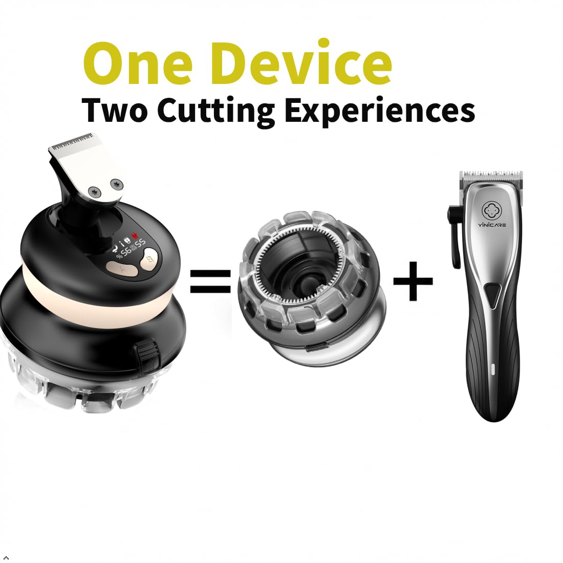 Yinicare® Self Haircut Kit for Men with Trimmer – DIY Clipper for Buzz Cut & Crew Cuts Flat Top – LED Display Waterproof USB Rechargeable, Home Use with 2 Guards