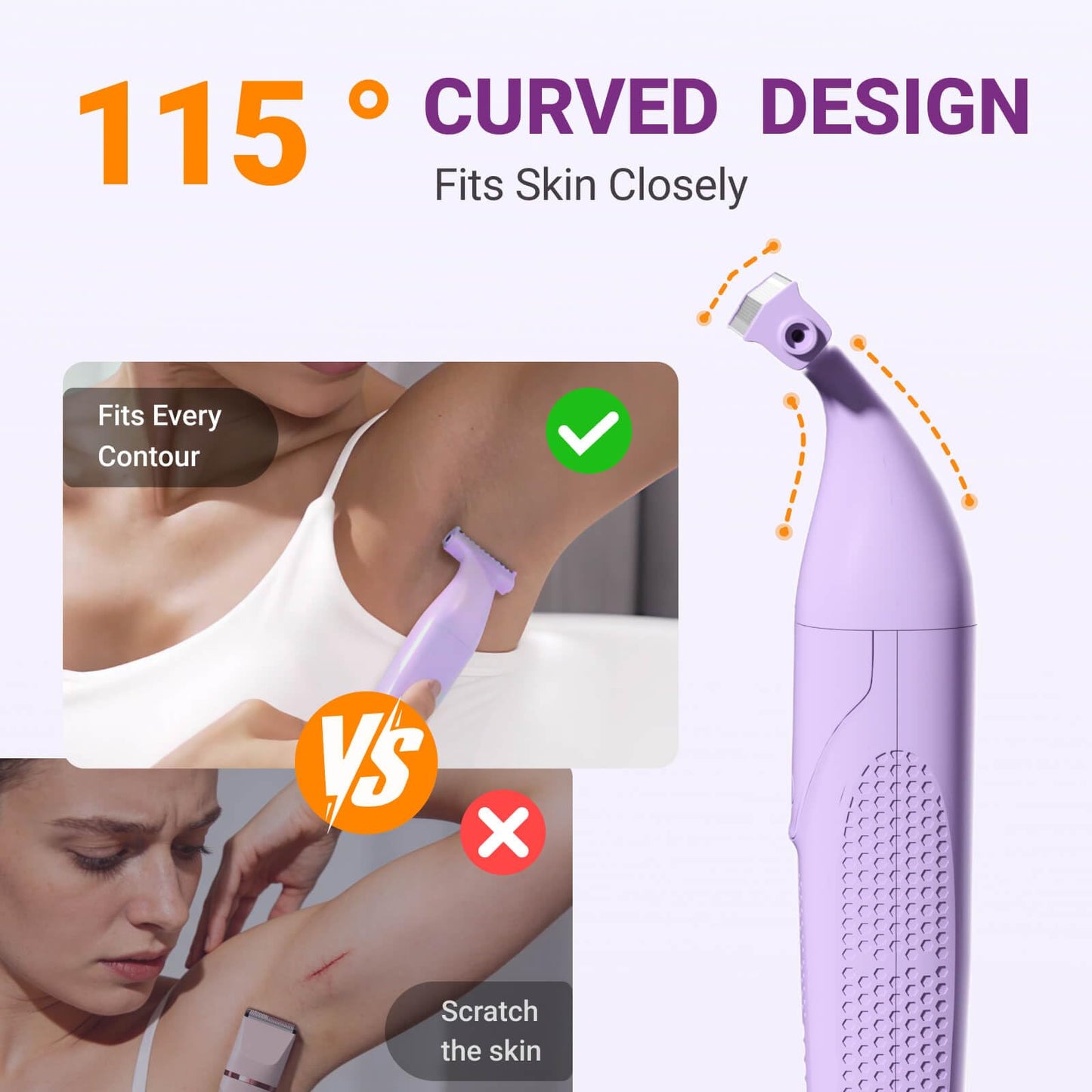 UNIMIKO Bikini Trimmer for Women, 3-in-1 Painless Womens Electric Razors & Pubic Hair Trimmer, Waterproof Womens Shaver with Ceramic Blades, USB Rechargeable Lady Groomer for Legs Underarm Face,Pink