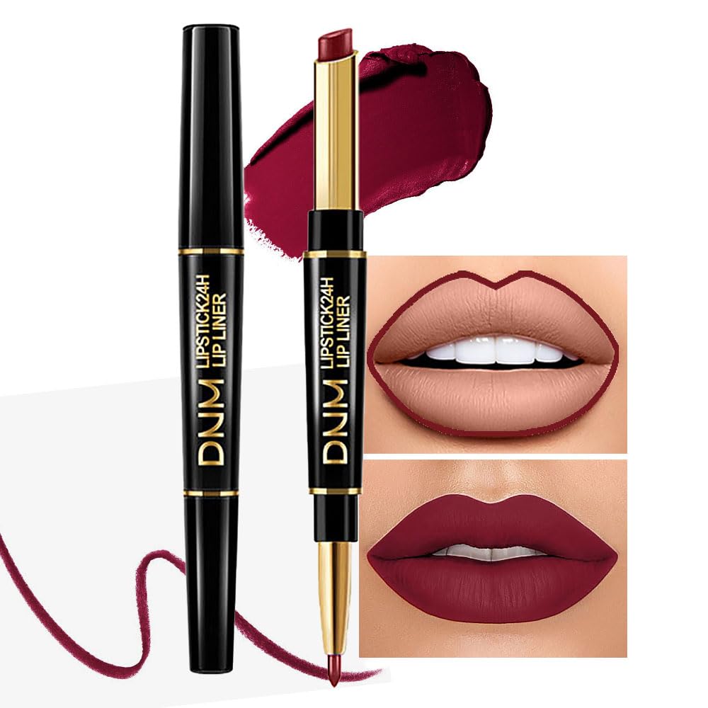Chestnut Nude Brown Matte Lip Liner & Lipstick Set - Long Lasting, Waterproof, Smudge Proof | Antique Rose