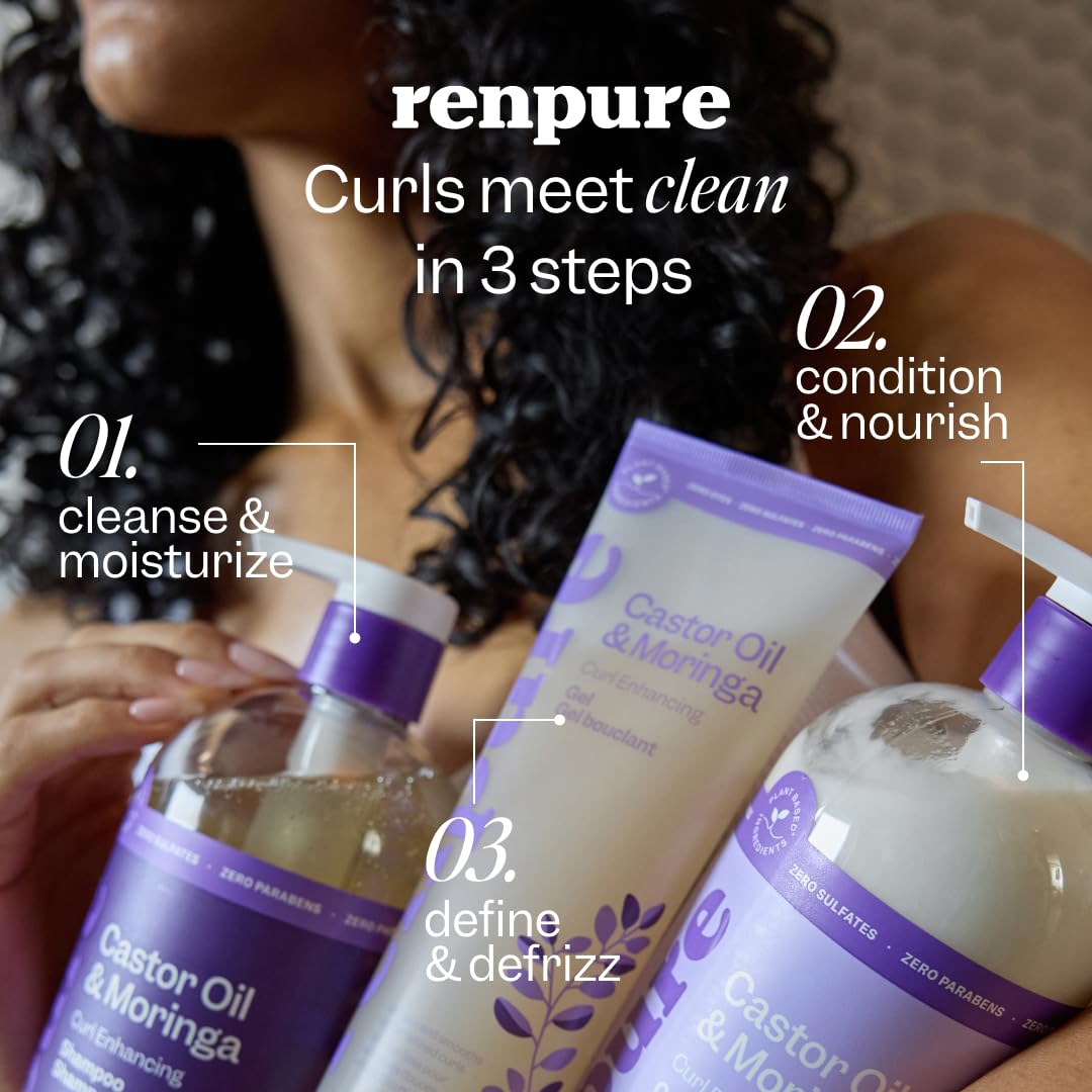 Renpure Castor Oil & Moringa Curl Enhancing Shampoo & Conditioner 2x24oz
