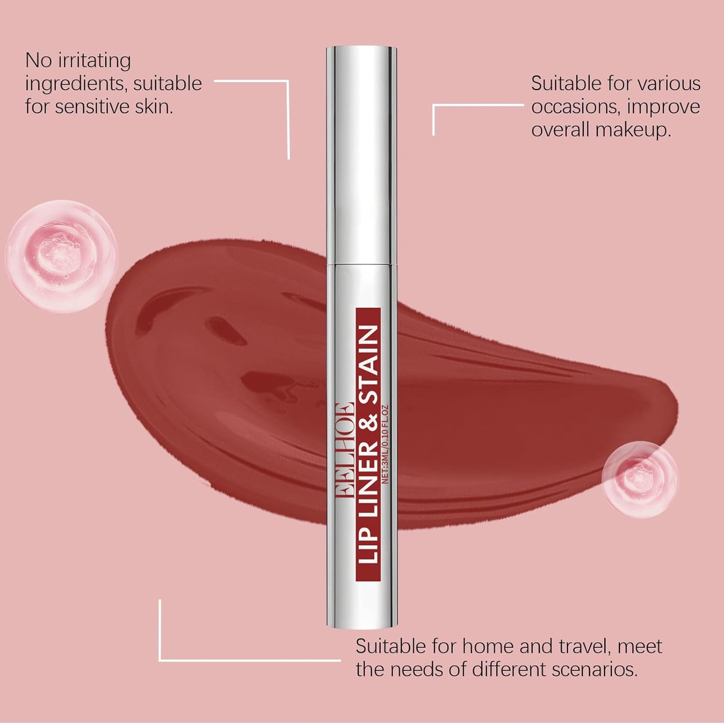 Peel Off Lip Stain Tattoo Set - Waterproof Matte Lip Liner Pencil | 3 Colors, Transfer-Proof Removable Formula