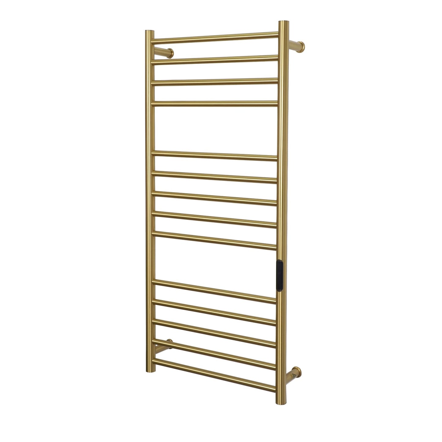 Gold Wall Mounted Heated Towel Rack,Gold Towel Warmers Rack for Bathroom, Timer & Temperature Control Electric Towel Drying Rack (14 Bars Brushed Gold A, Hardwired)