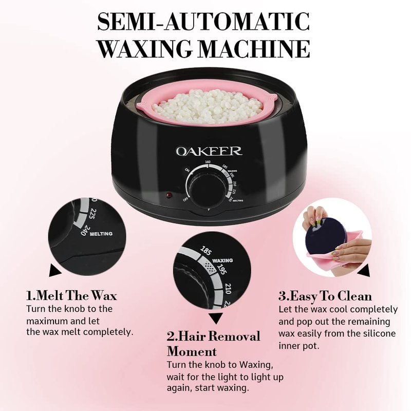 Oakeer 2024 Update Waxing Kit for Fine Hair Removal with 6 Pro Ice Cream Wax Bags for Women's Arms, Facial, Eyebrow, Lips, Bikini Area