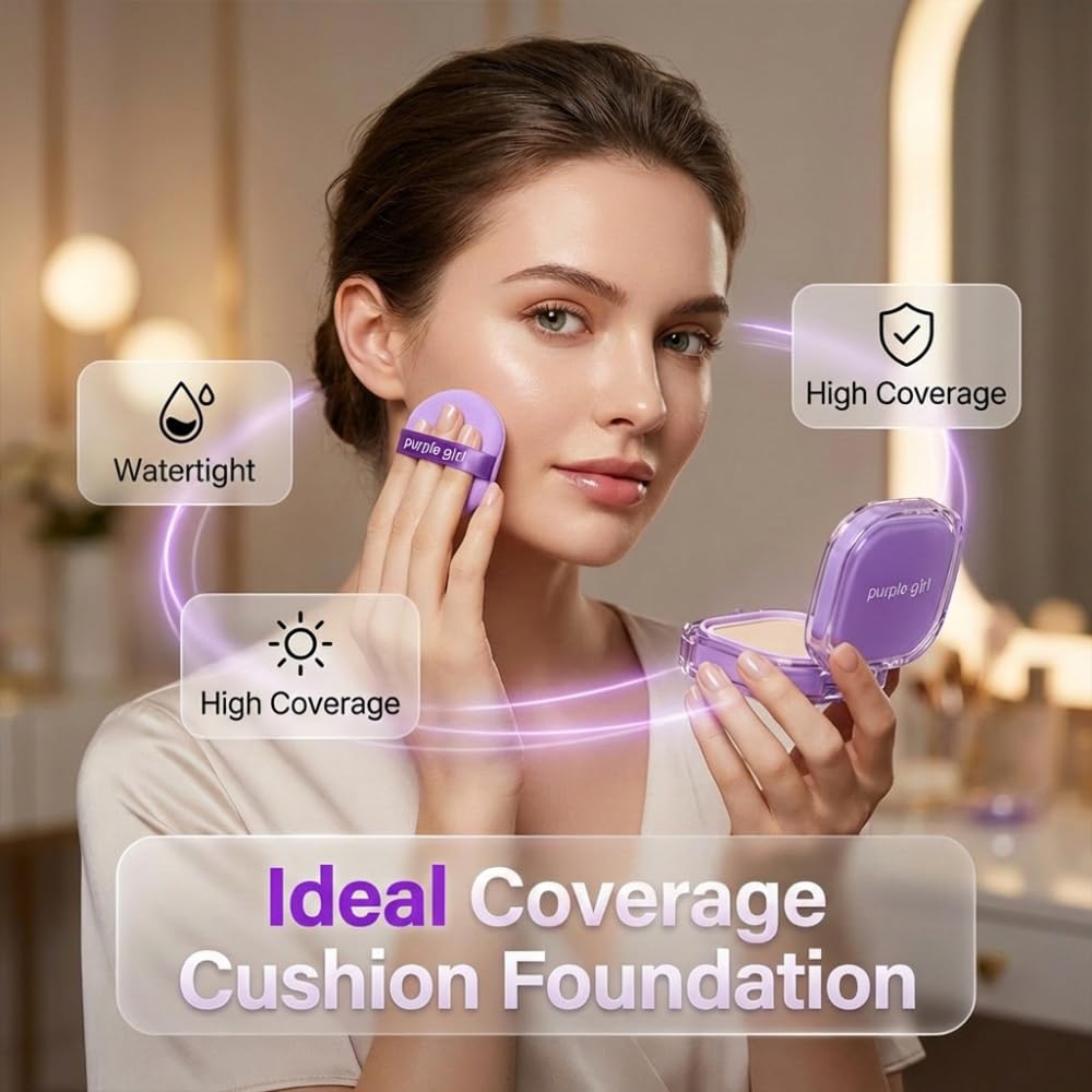 Full Coverage Creamy Foundation, 2026 New 24h Long-Lasting Waterproof Matte Finish, High Coverage Blemish-Free Base For Oily/Dry/Combination Skin, Travel-Friendly Compact (Ivory)