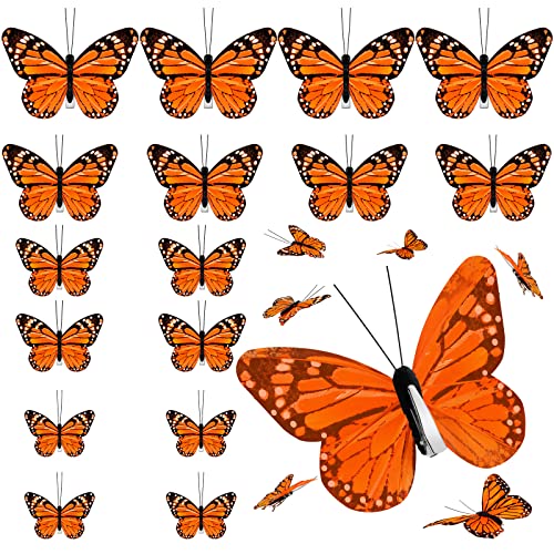 Yinder Orange Halloween Monarch Butterfly Hair Clips 24pcs Costume Accessories