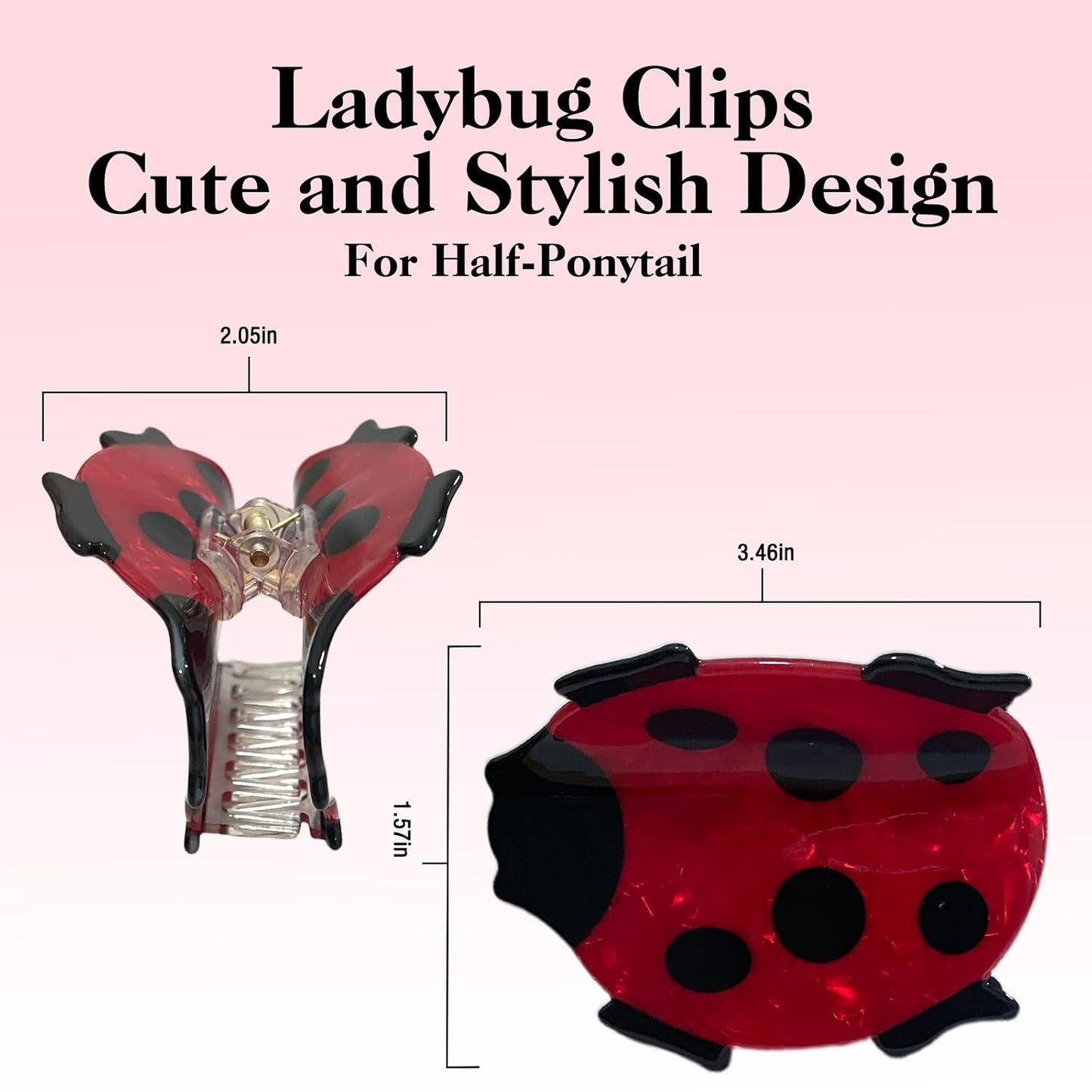 Ladybug Hair Claw Clips for Women - Cute Novelty Animal Accessories | Perfect for Birthdays & Holidays