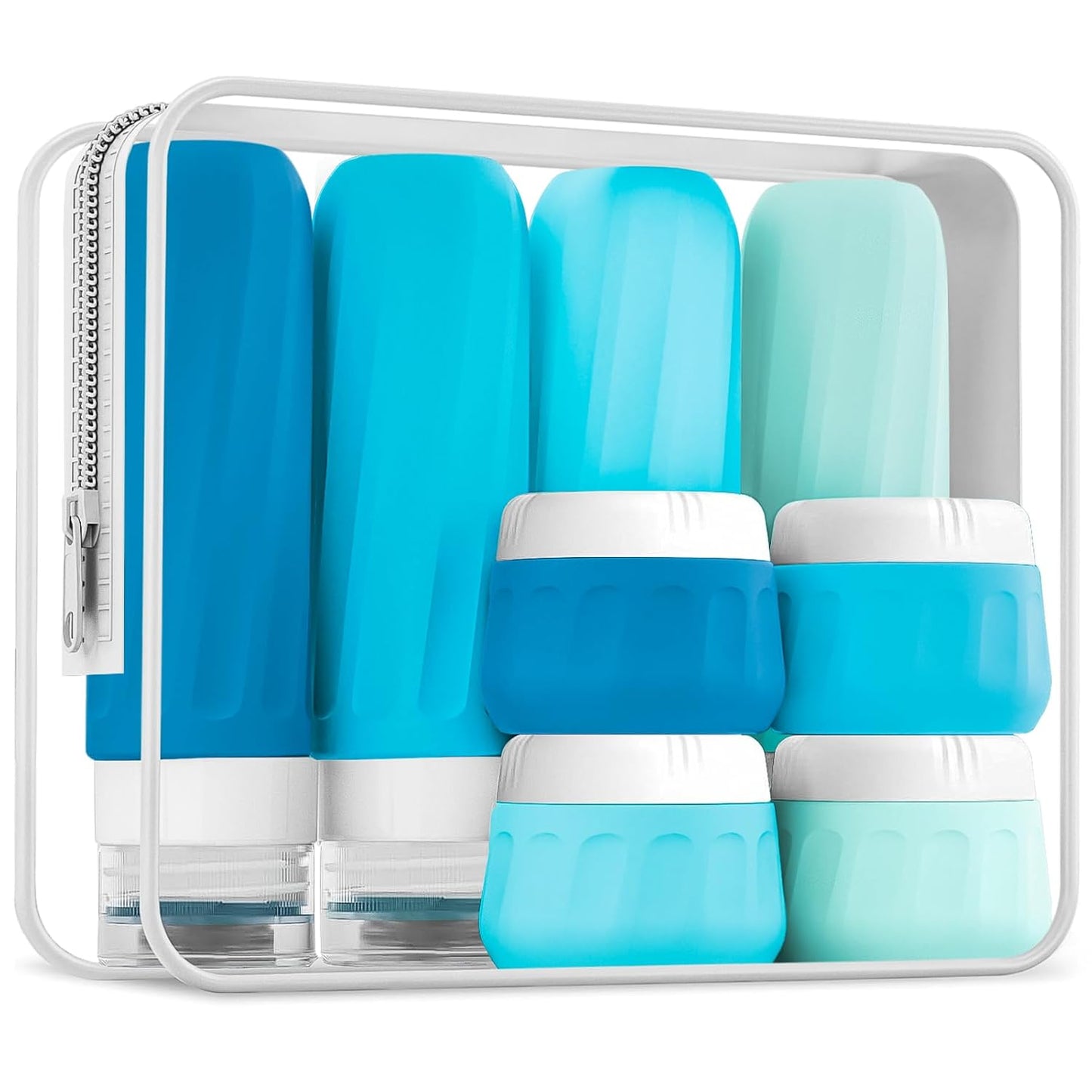 Travel Bottles for Toiletries - TSA Approved 8 Pack | Leak-Proof Silicone Containers with Clear Bag, 3oz