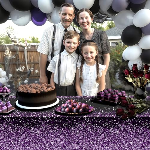 OQOQ Purple Gradient Dots Tablecloths, 3-Pack, 108x54 in