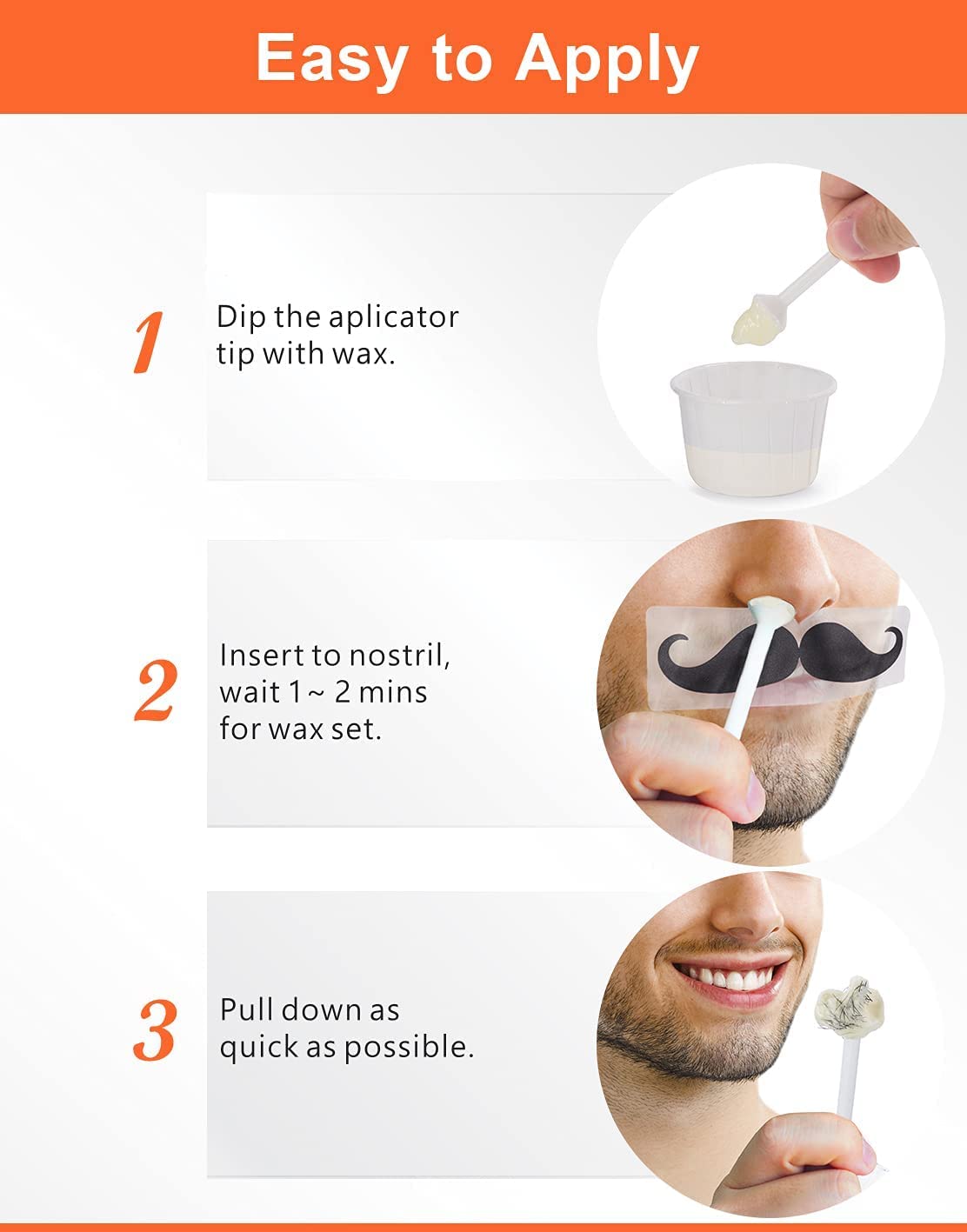 Nose Wax Kit, 120g Nose Hair Wax Kit for Men & Women, Painless Nose Hair Removal with USB Fast Heat, Smart Constant Temp, 40 Applicators, Wooden Sticks, After-Wax Wipes and Moustache Guards 20-25 Uses