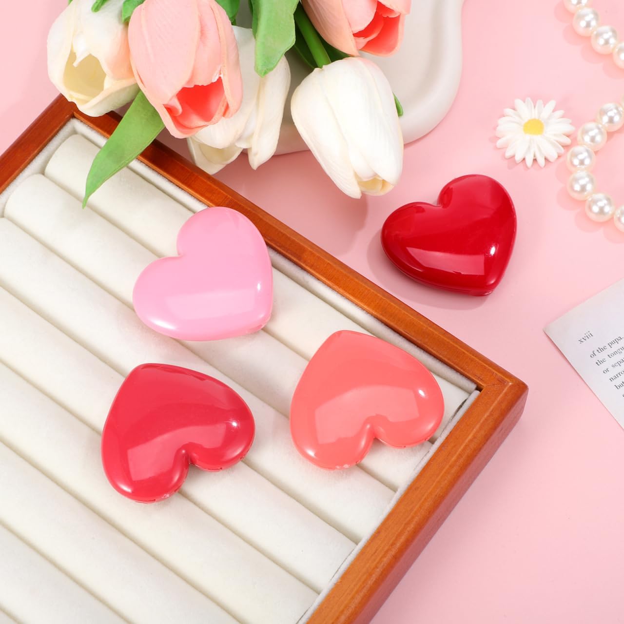 Portable Makeup Palette - Cute Heart Shape Mini Eyeshadow & Lipstick Case | 4Pcs Refillable Set