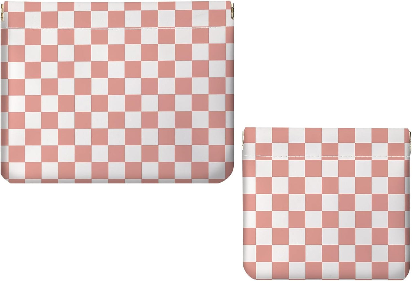 Small Makeup Bag Set - 2 PCS PU Leather Cosmetic Organizers | Portable Travel Pouch for Women - Floral & Cat Design