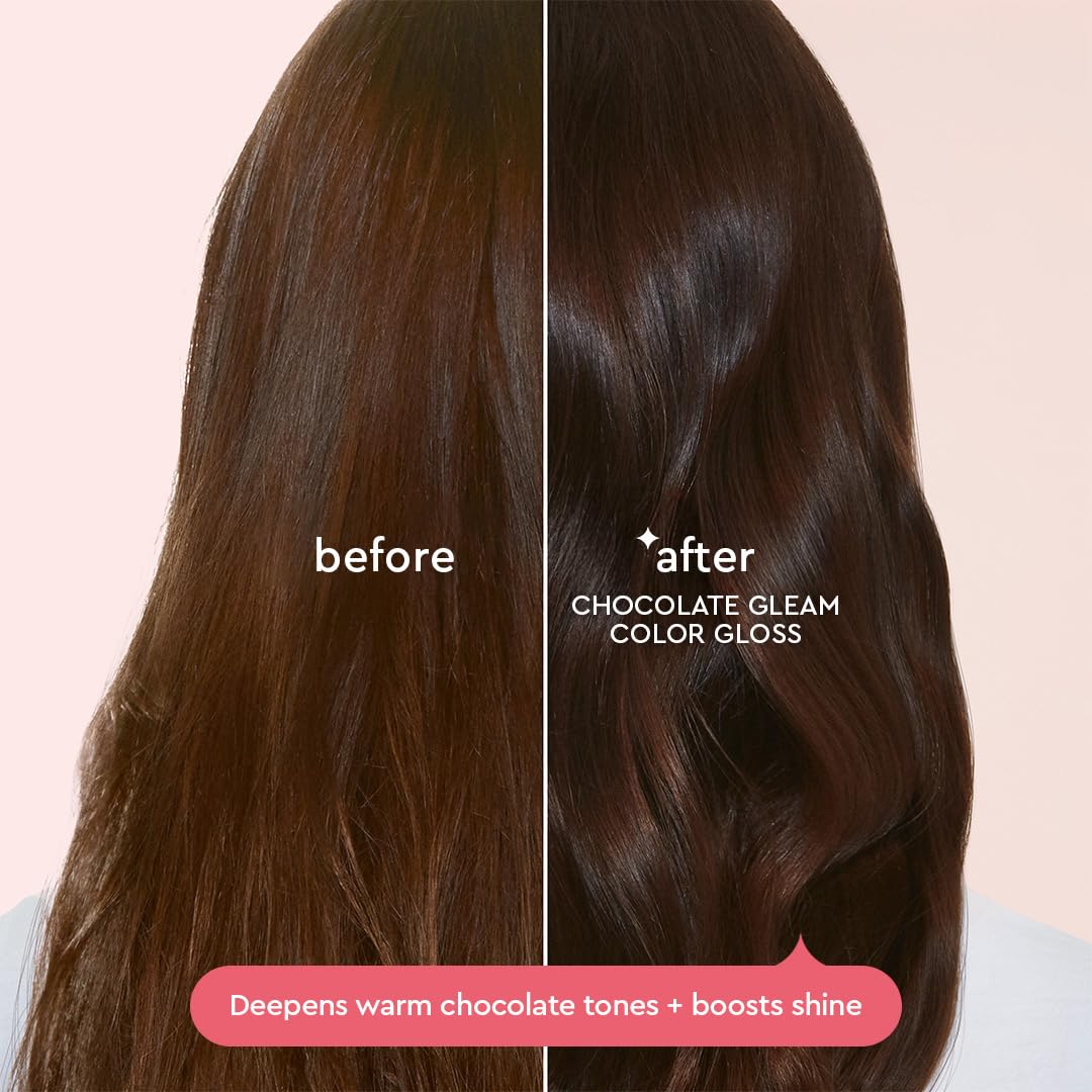 Supergloss Color Conditioning Hair Gloss - Hydrating Semi-Permanent Shine for Dark Brown Hair | 6.4 Fl Oz - Chocolate Gleam