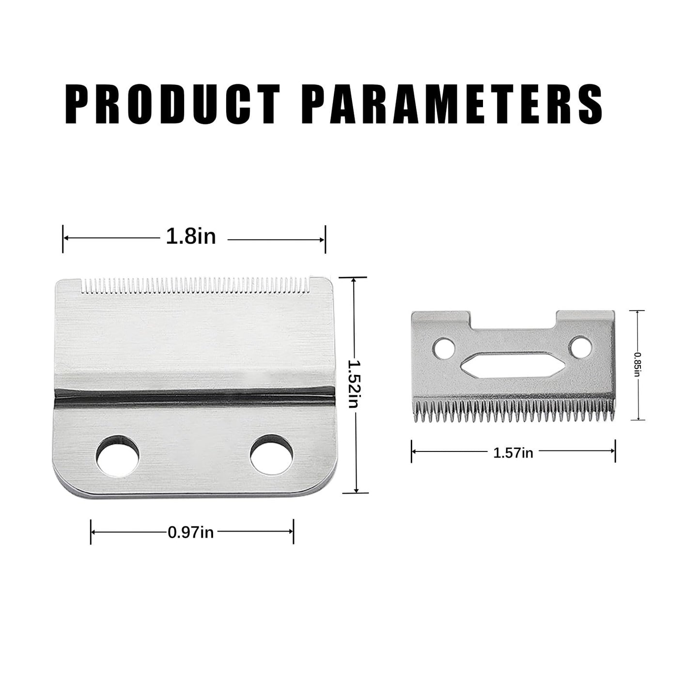 2 Pack Professional Detachable Hair Clipper Replacement Blades Compatible with Wahl 5-Star Balding 6x0 Clipper Blade #2105 - Fits 5-Star Barbers and Stylists (Silvery-2PSZ)