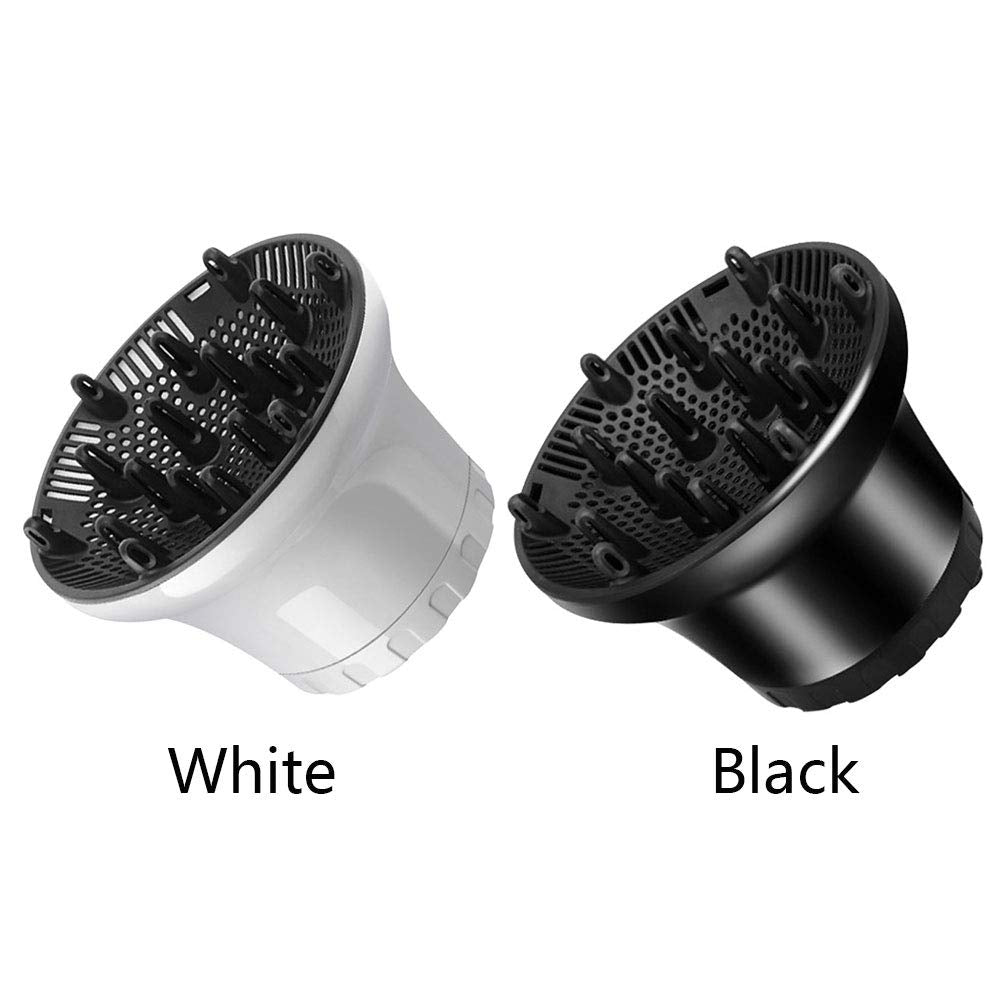 Universal Hair Dryer Diffuser - Curly & Wavy Hair Attachment for Quick Drying | Adjustable 1.4" to 2.6" (Black)