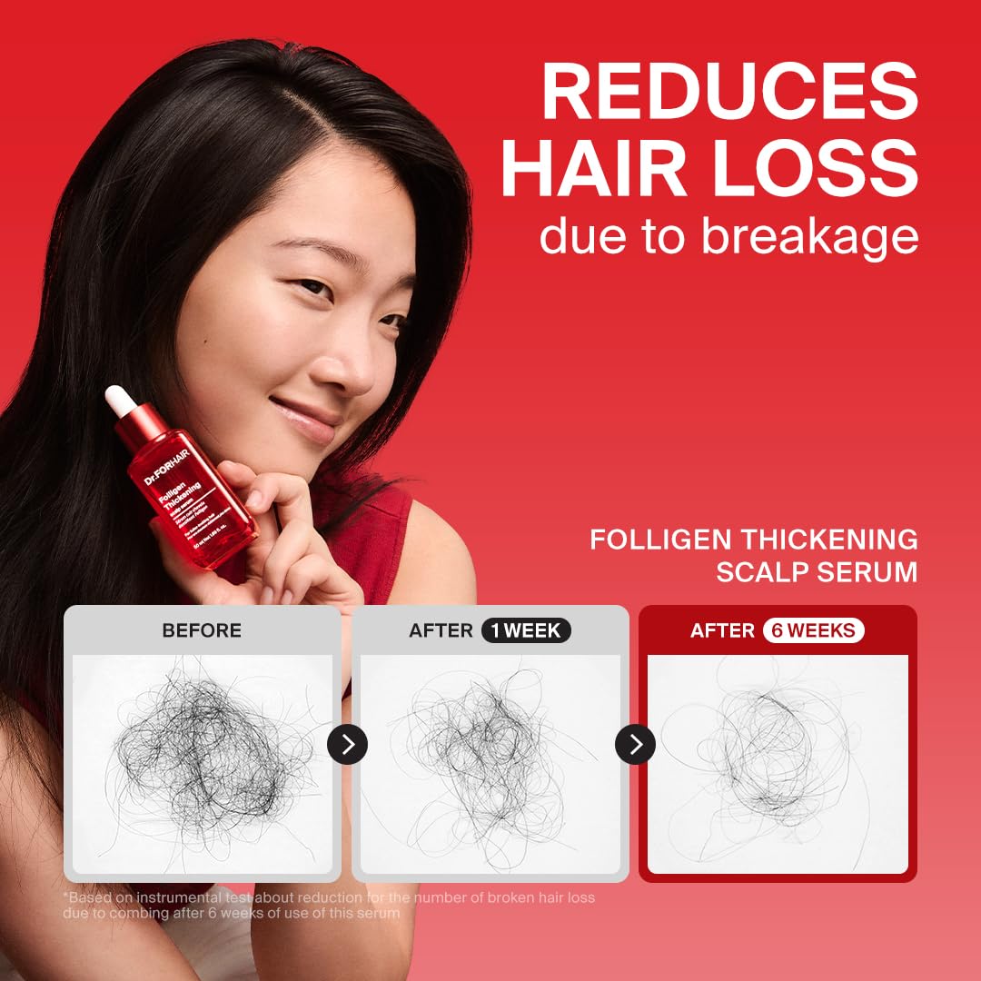 Dr.FORHAIR Folligen Thickening Scalp Serum - Biotin Peptide Treatment for Thicker Hair | 1.7 oz