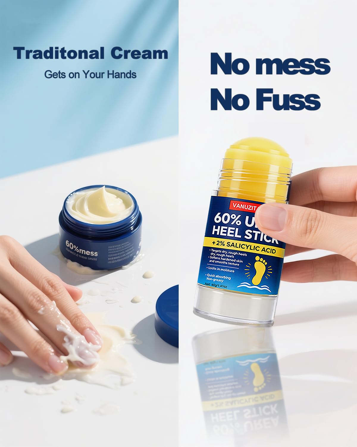 Urea Cream 60% with 2% Salicylic Acid - Maximum Strength Foot & Hand Cream for Dry, Cracked Skin | 1.41oz
