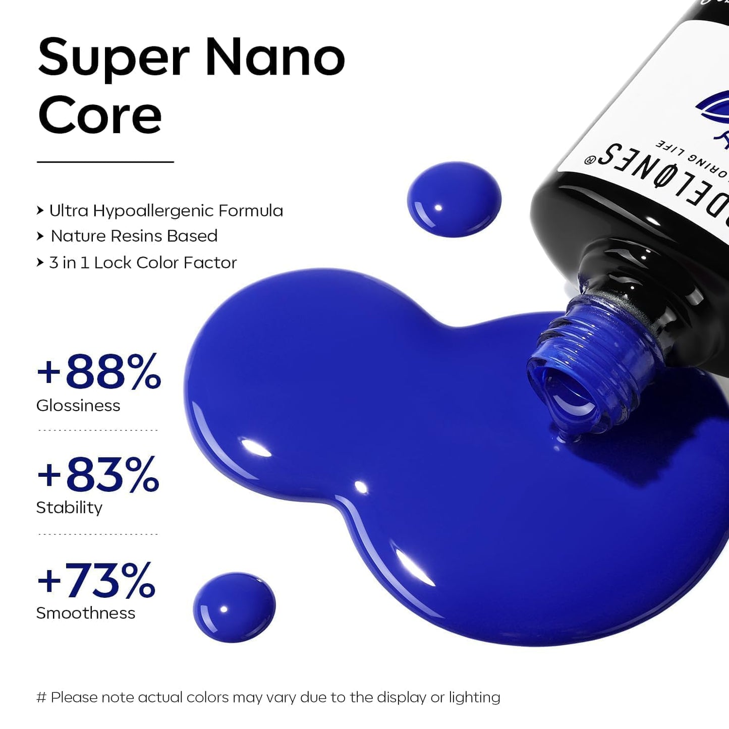 Modelones Blue Gel Nail Polish - Cobalt Blue Soak Off UV LED Manicure | 15 ML