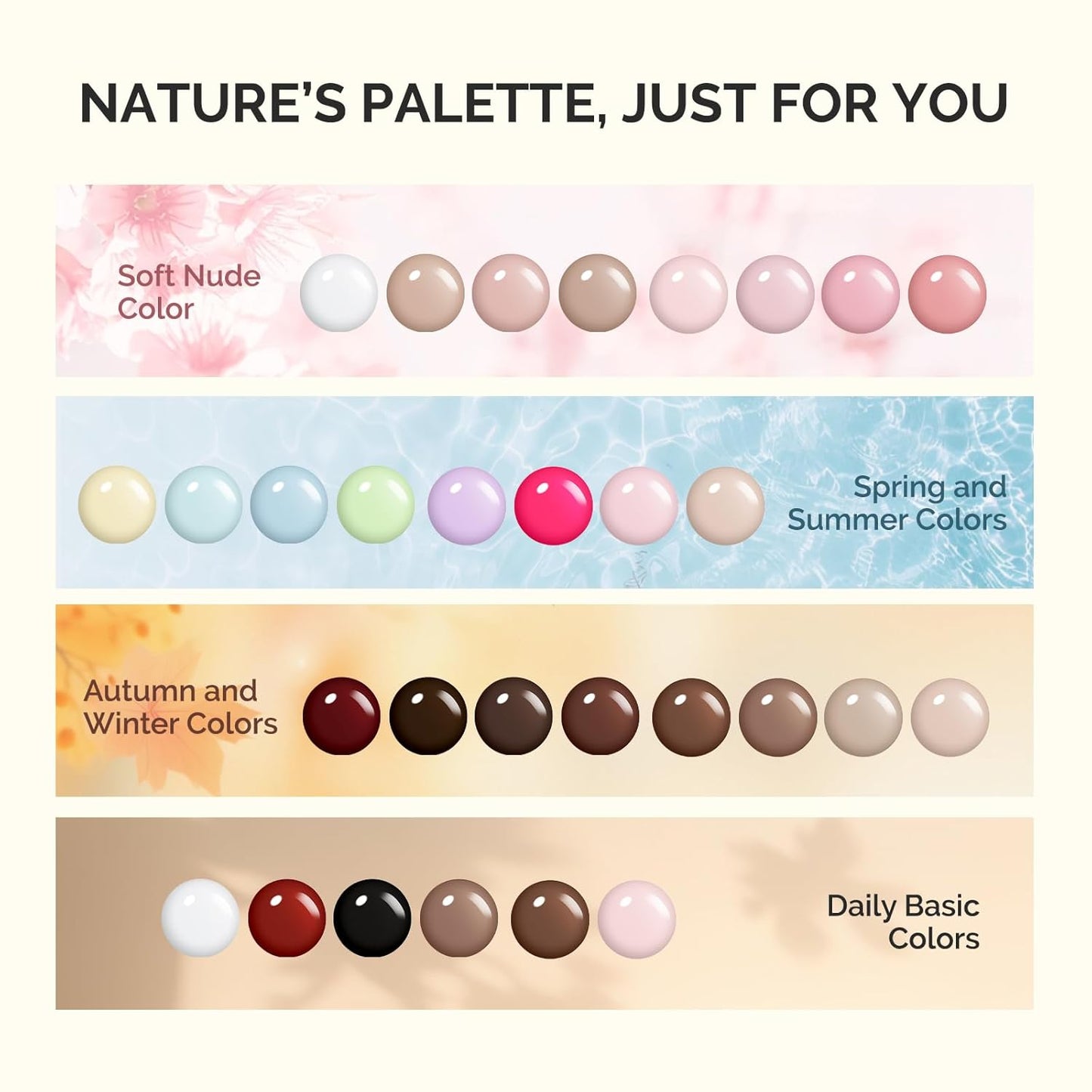 MelodySusie Gel Nail Polish Set - Hema-Free Soak Off UV Colors | Pink & Nude 8Pcs 10ml/0.34 fl oz